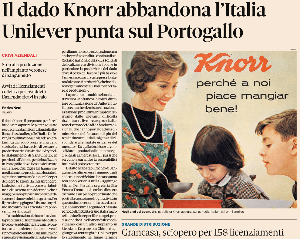 Dado Knorr sul Sole 24 Ore